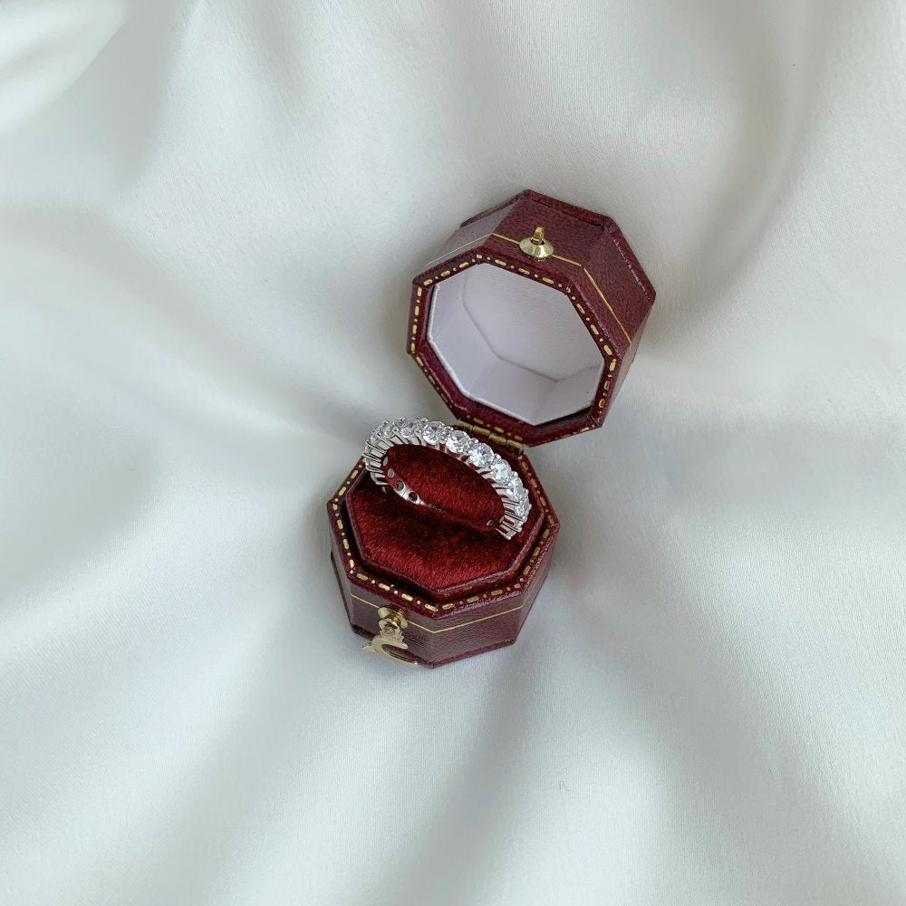 Wholesale s925 sterling silver full diamond 5A zircon silver ring